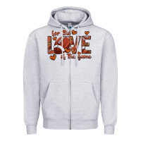 Heather Grey for the love of the game football Zipper Hoodie - texasbilliewilder
