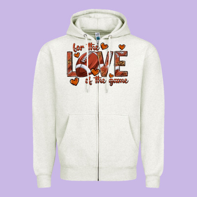 For The Love Of The Game Football Zipper Hoodie Designed By Texasbilliewilder