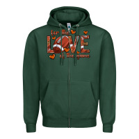 Sports Green for the love of the game football Zipper Hoodie - texasbilliewilder
