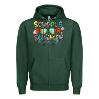 Sports Green school's out for summer teacher life Zipper Hoodie - Zillion Design Studio