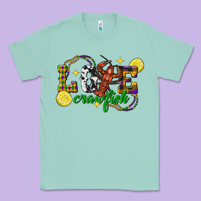 Mardi Gras Love Crawfish Classic Tee Designed By Fadigitalartstudio