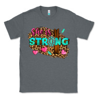Charcoal Heather she is strong Classic Tee - texasbilliewilder