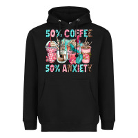 Black 50 coffee 50 anxiety coffee cups Heavyweight Hoodie - Zillion Design Studio