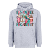 Heather Grey 50 coffee 50 anxiety coffee cups Heavyweight Hoodie - Zillion Design Studio