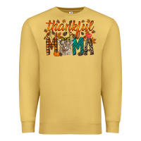 Antique Gold thankful mama highland cow Premium Sweatshirt - RacoonDesign