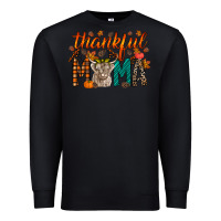 Black thankful mama highland cow Premium Sweatshirt - RacoonDesign