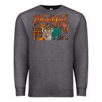 Charcoal Heather thankful mama highland cow Premium Sweatshirt - RacoonDesign