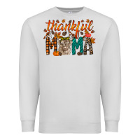 Dove Grey thankful mama highland cow Premium Sweatshirt - RacoonDesign