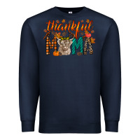 Navy thankful mama highland cow Premium Sweatshirt - RacoonDesign
