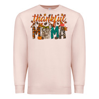 Pale Pink thankful mama highland cow Premium Sweatshirt - RacoonDesign