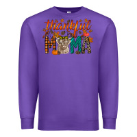Purple thankful mama highland cow Premium Sweatshirt - RacoonDesign
