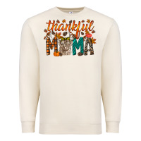 Sandshell thankful mama highland cow Premium Sweatshirt - RacoonDesign