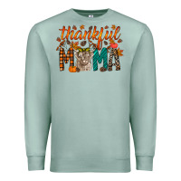 Seafoam thankful mama highland cow Premium Sweatshirt - RacoonDesign