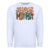 White thankful mama highland cow Premium Sweatshirt - RacoonDesign