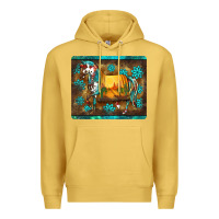 Antique Gold western horse sunset turquoise's gemstones mousepad Premium Hoodie - BarkalooDesign