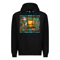 Black western horse sunset turquoise's gemstones mousepad Premium Hoodie - BarkalooDesign