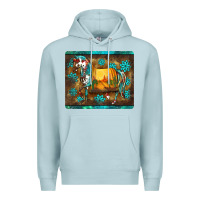 Blue Mist western horse sunset turquoise's gemstones mousepad Premium Hoodie - BarkalooDesign