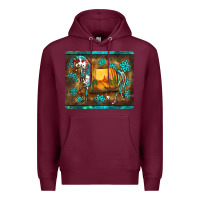 Burgundy western horse sunset turquoise's gemstones mousepad Premium Hoodie - BarkalooDesign