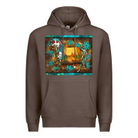 Coffee western horse sunset turquoise's gemstones mousepad Premium Hoodie - BarkalooDesign