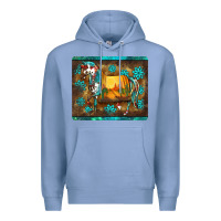 Colony Blue western horse sunset turquoise's gemstones mousepad Premium Hoodie - BarkalooDesign