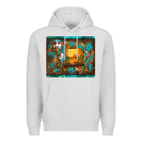 Dove Grey western horse sunset turquoise's gemstones mousepad Premium Hoodie - BarkalooDesign