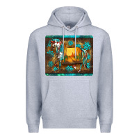 Heather Grey western horse sunset turquoise's gemstones mousepad Premium Hoodie - BarkalooDesign
