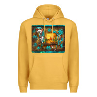Mustard western horse sunset turquoise's gemstones mousepad Premium Hoodie - BarkalooDesign