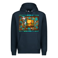 Navy western horse sunset turquoise's gemstones mousepad Premium Hoodie - BarkalooDesign