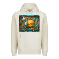 Oatmeal Heather western horse sunset turquoise's gemstones mousepad Premium Hoodie - BarkalooDesign