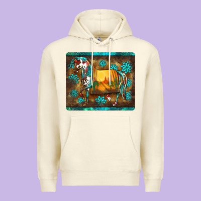 Western Horse Sunset Turquoise's Gemstones Mousepad Premium Hoodie Designed By Barkaloodesign