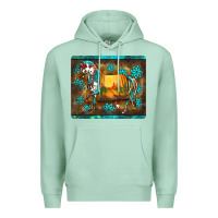 Seafoam western horse sunset turquoise's gemstones mousepad Premium Hoodie - BarkalooDesign
