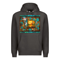 Smoke western horse sunset turquoise's gemstones mousepad Premium Hoodie - BarkalooDesign