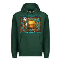 Sports Green western horse sunset turquoise's gemstones mousepad Premium Hoodie - BarkalooDesign