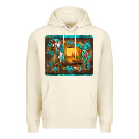 Tofu western horse sunset turquoise's gemstones mousepad Premium Hoodie - BarkalooDesign