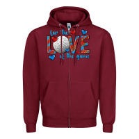 Burgundy for the love of the game hockey Zipper Hoodie - texasbilliewilder
