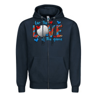 Navy for the love of the game hockey Zipper Hoodie - texasbilliewilder