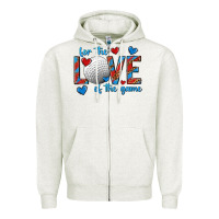 Oatmeal Heather for the love of the game hockey Zipper Hoodie - texasbilliewilder