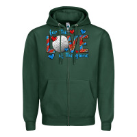 Sports Green for the love of the game hockey Zipper Hoodie - texasbilliewilder