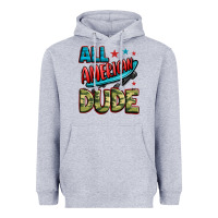Heather Grey all american dude Heavyweight Hoodie - Zillion Design Studio