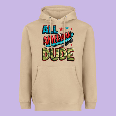 All American Dude Heavyweight Hoodie Designed By Zillion Design Studio
