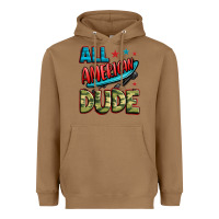 Toasted Coconut all american dude Heavyweight Hoodie - Zillion Design Studio