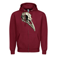 Burgundy Raven Skull Zipper Hoodie - RanaPortraitStore