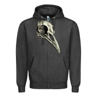 Charcoal Heather Raven Skull Zipper Hoodie - RanaPortraitStore