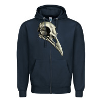 Navy Raven Skull Zipper Hoodie - RanaPortraitStore