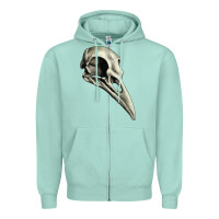 Seafoam Raven Skull Zipper Hoodie - RanaPortraitStore