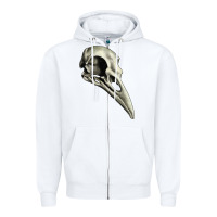 White Raven Skull Zipper Hoodie - RanaPortraitStore