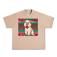 Burro standart poodle floral Urban Heavy Tee - Artiststas
