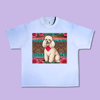 Standart Poodle Floral Urban Heavy Tee Designed By Artiststas