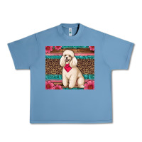 Pebble Blue standart poodle floral Urban Heavy Tee - Artiststas