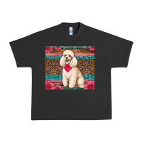 Pigment Black standart poodle floral Urban Heavy Tee - Artiststas